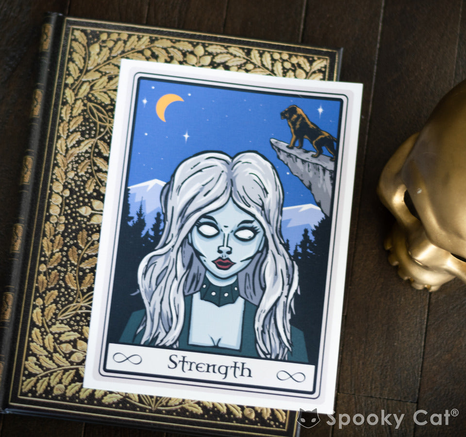 Strength Gothic Halloween Tarot Card