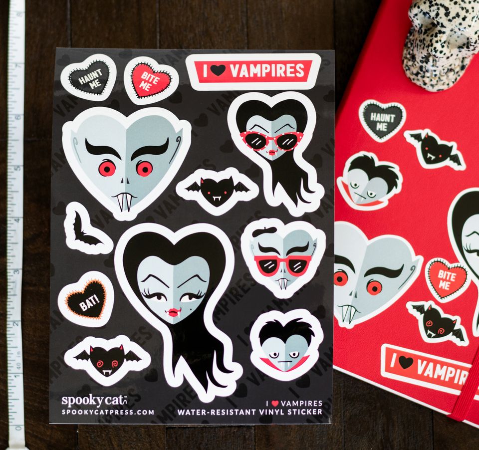 Vampira & Nosferatu Vampire Vinyl Sticker