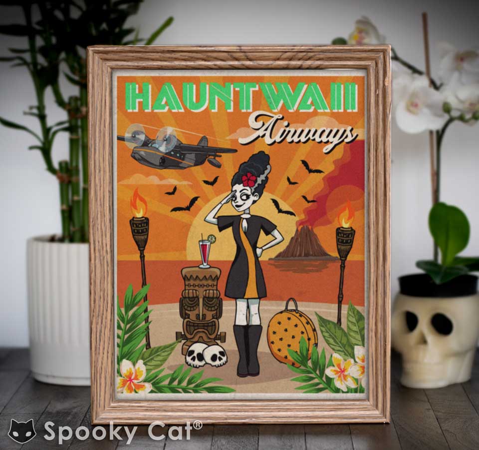 Hauntwaii Airways Tiki Art Print (8x10)