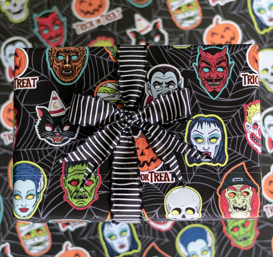 Classic Monster Mask Gift Wrap (1 Sheet)