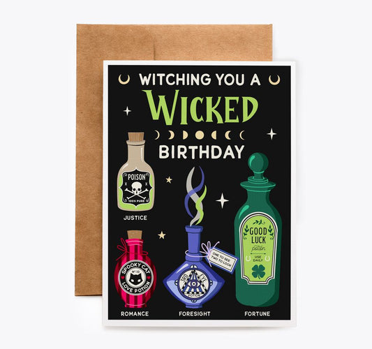 Wicked Witch Potions Halloween Birthday Card