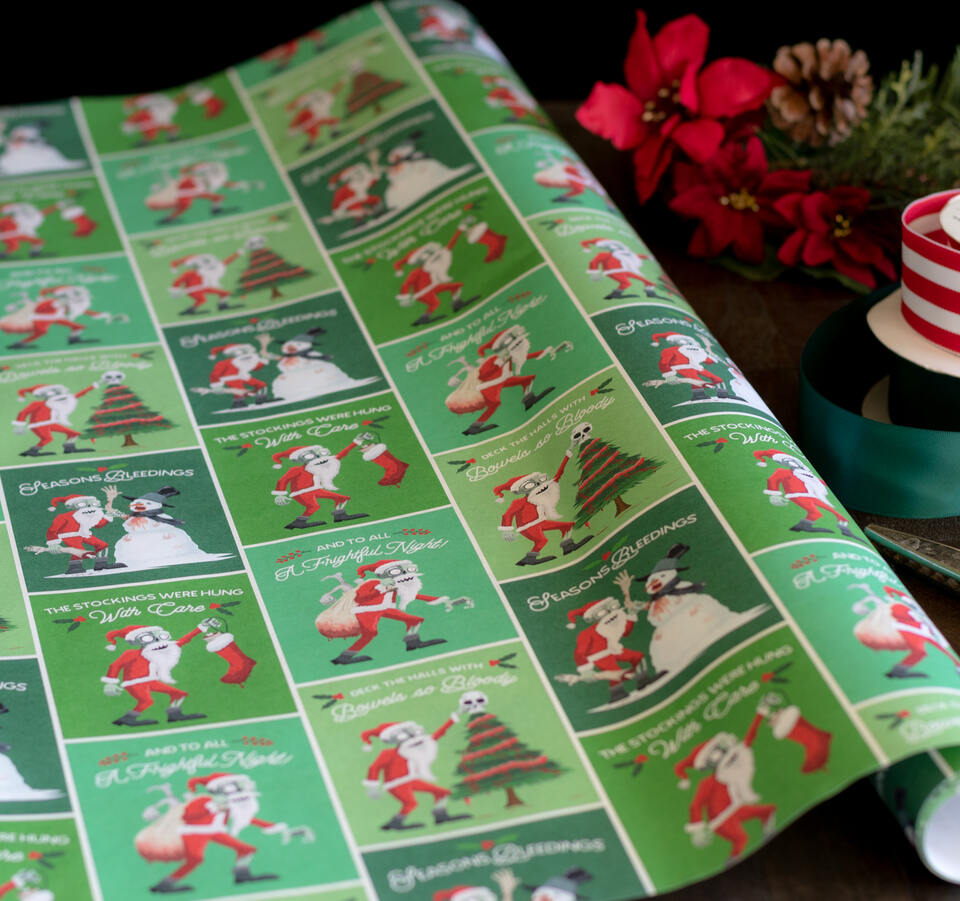 Zombie Santa Horror Christmas Wrapping PAper